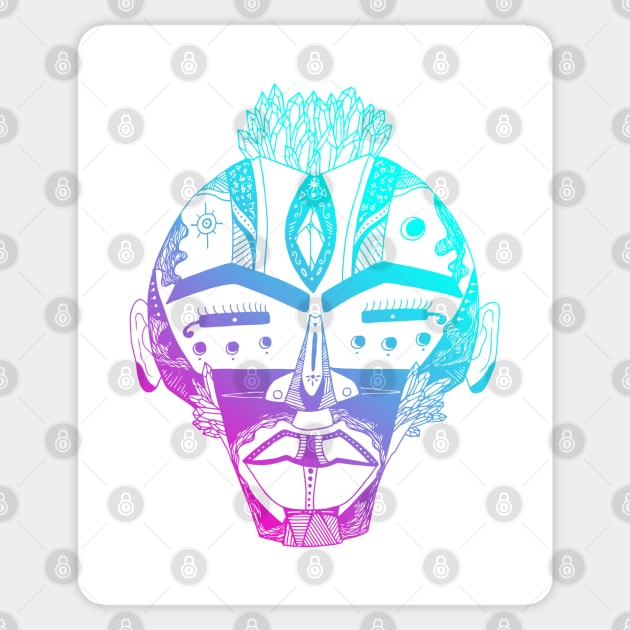 Dual Color African Mask 4 Sticker by kenallouis